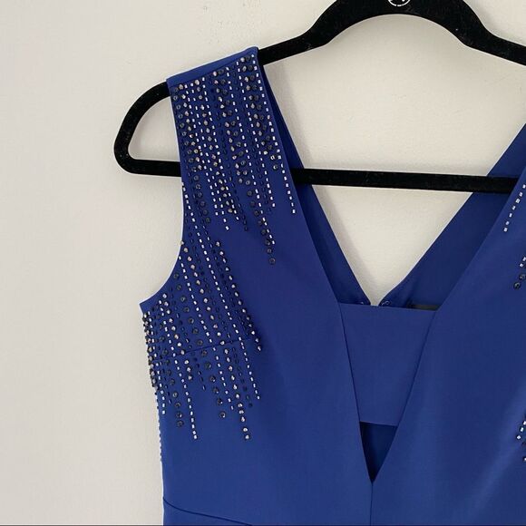 Dynamite V Neck Sleeveless Fit and Flare Mini Sleeveless Dress - Picture 2 of 5